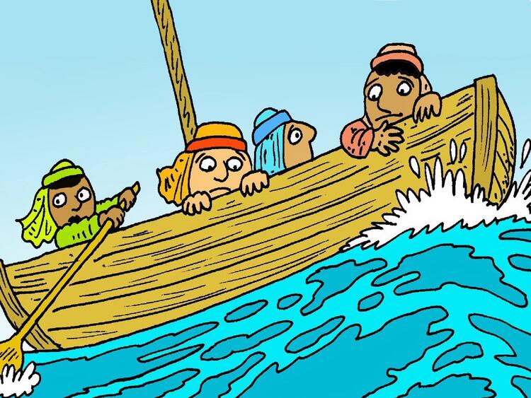 Pedro camina sobre el agua