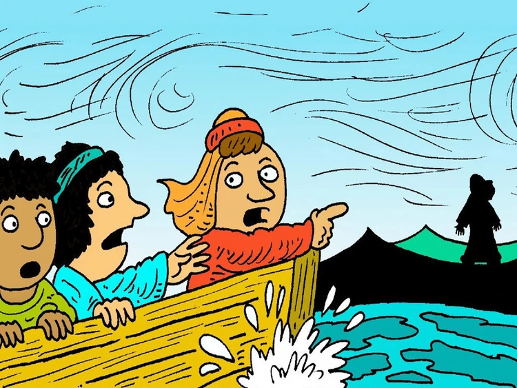 Pedro camina sobre el agua
