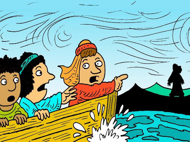 Pedro camina sobre el agua