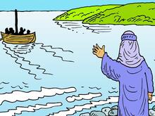 Pedro camina sobre el agua